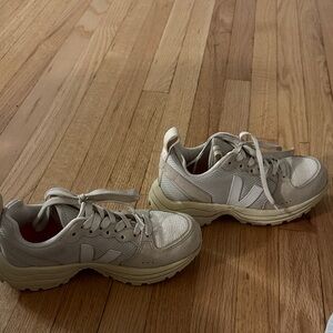 Veja Cream Athletic Shoes